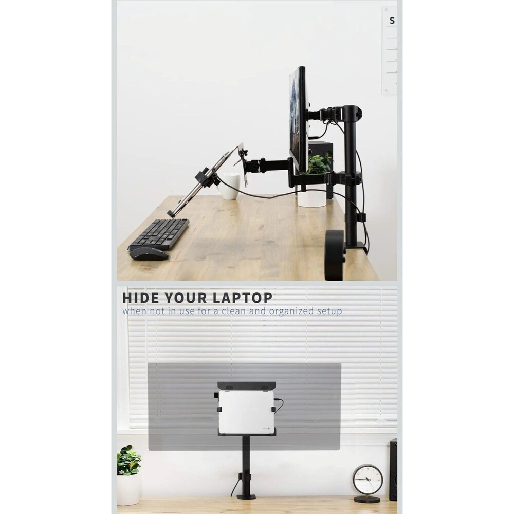 VIVO Black Universal Pole Mounted Laptop Holder, MOUNT-PL1A-LAP3